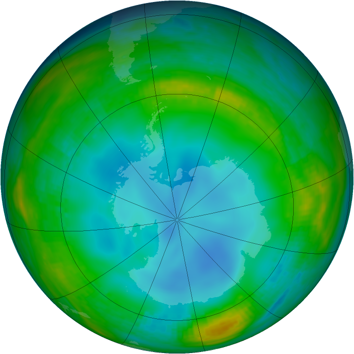 Antarctic ozone map for 12 July 1987